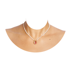 Polly Wales Plum Blossom Fantaisie Padlock Necklace