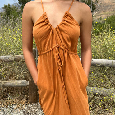 Capri Dress in Copper Linen