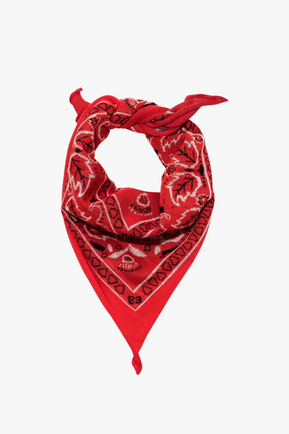 CASHMERE BANDANA IN WESTERN RED