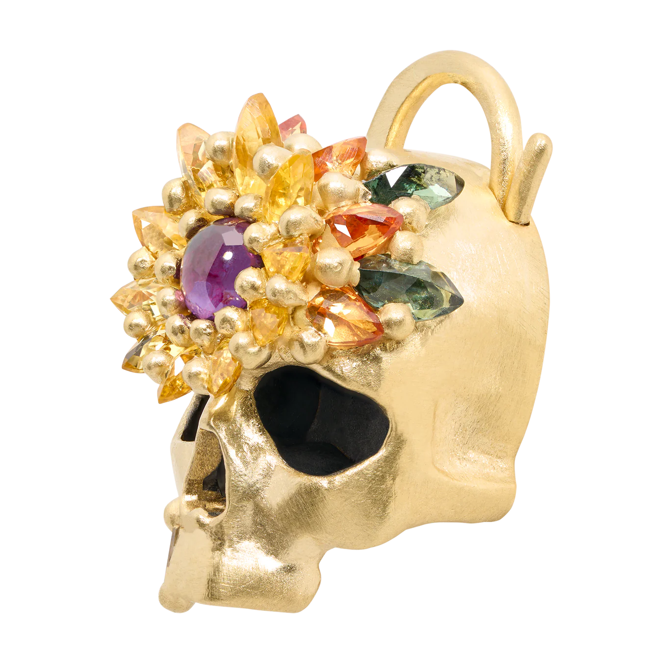 BLOSSOM CRUSH SKULL DAISY PADLOCK NECKLACE