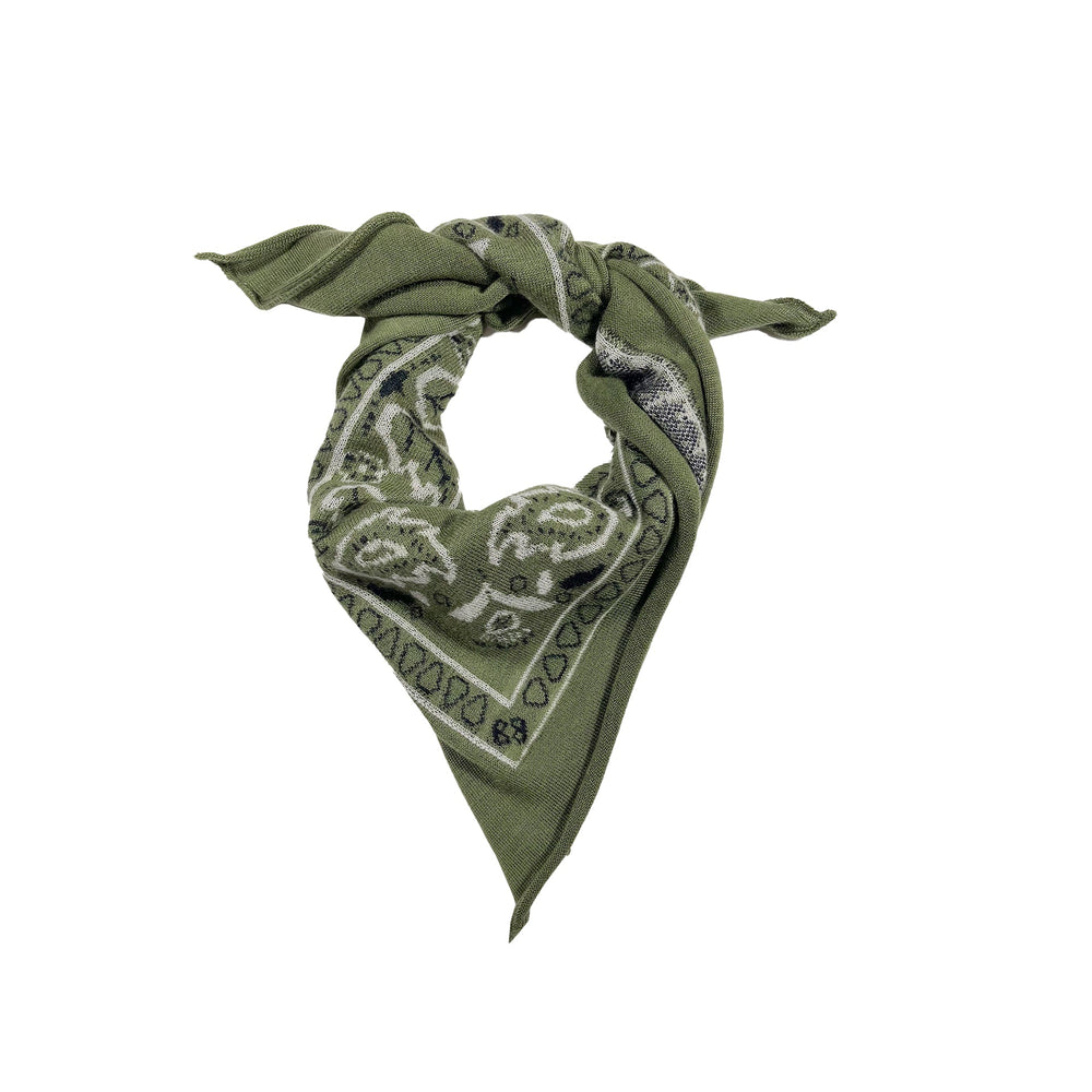 CASHMERE BANDANA IN BRONZE GREEN