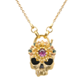 BLOSSOM CRUSH SKULL DAISY PADLOCK NECKLACE