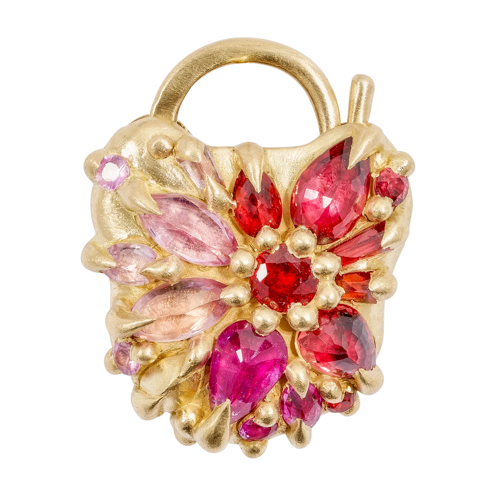 Polly Wales Plum Blossom Fantaisie Padlock Necklace