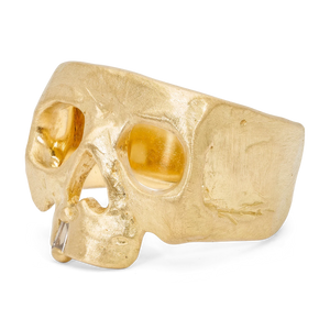 Polly Wales Diamond Snaggletooth Skull Ring