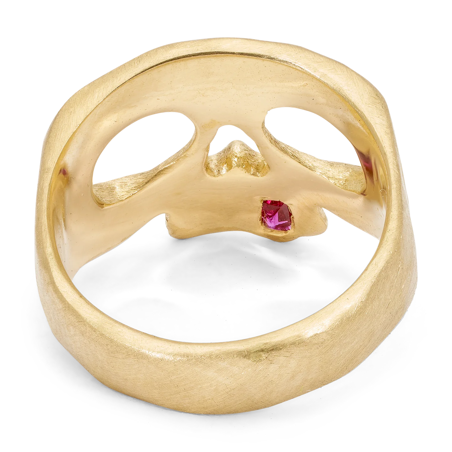 Polly Wales Extra Small Pink Snaggletooth Skull Ring Size 4.5