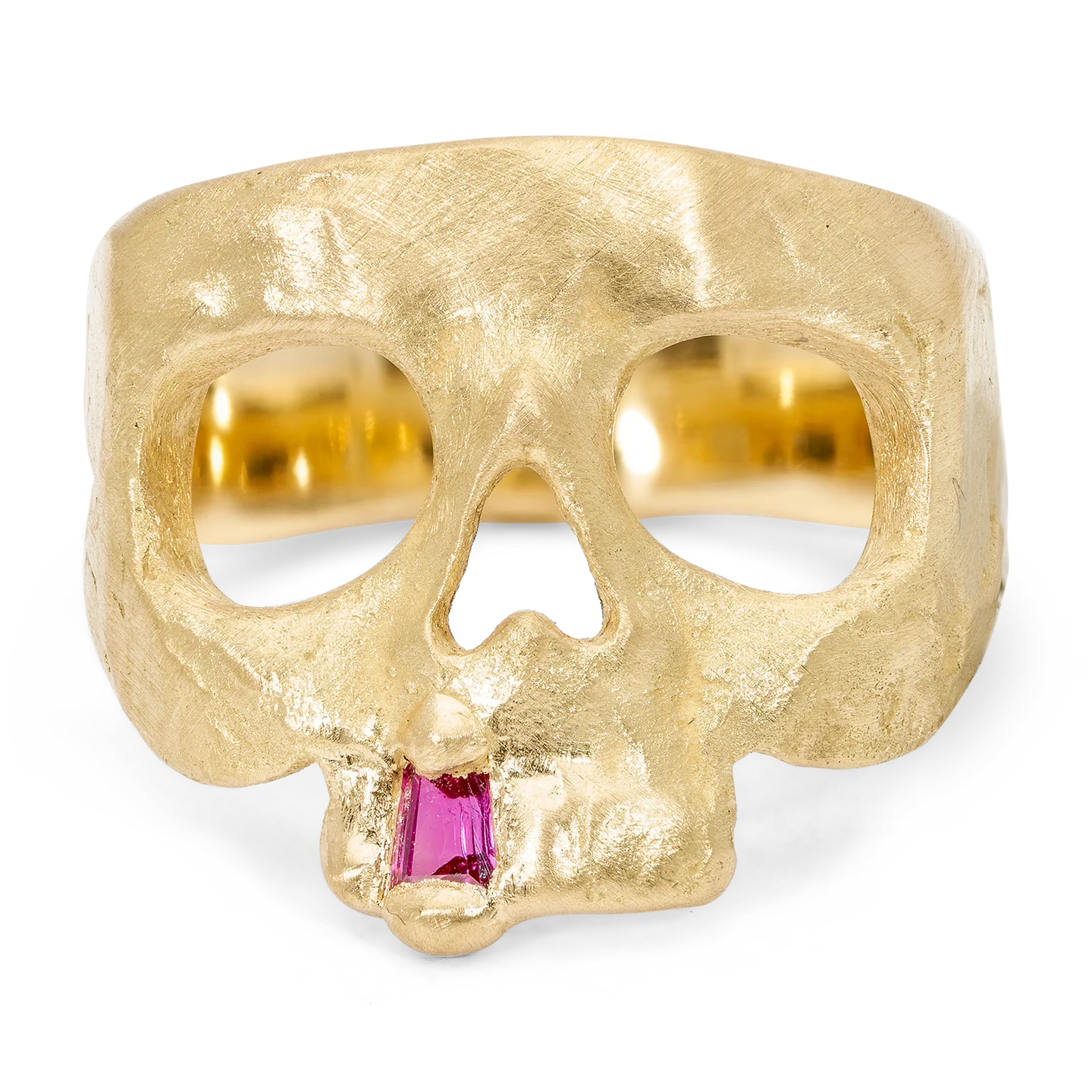 Polly Wales Extra Small Pink Snaggletooth Skull Ring Size 4.5