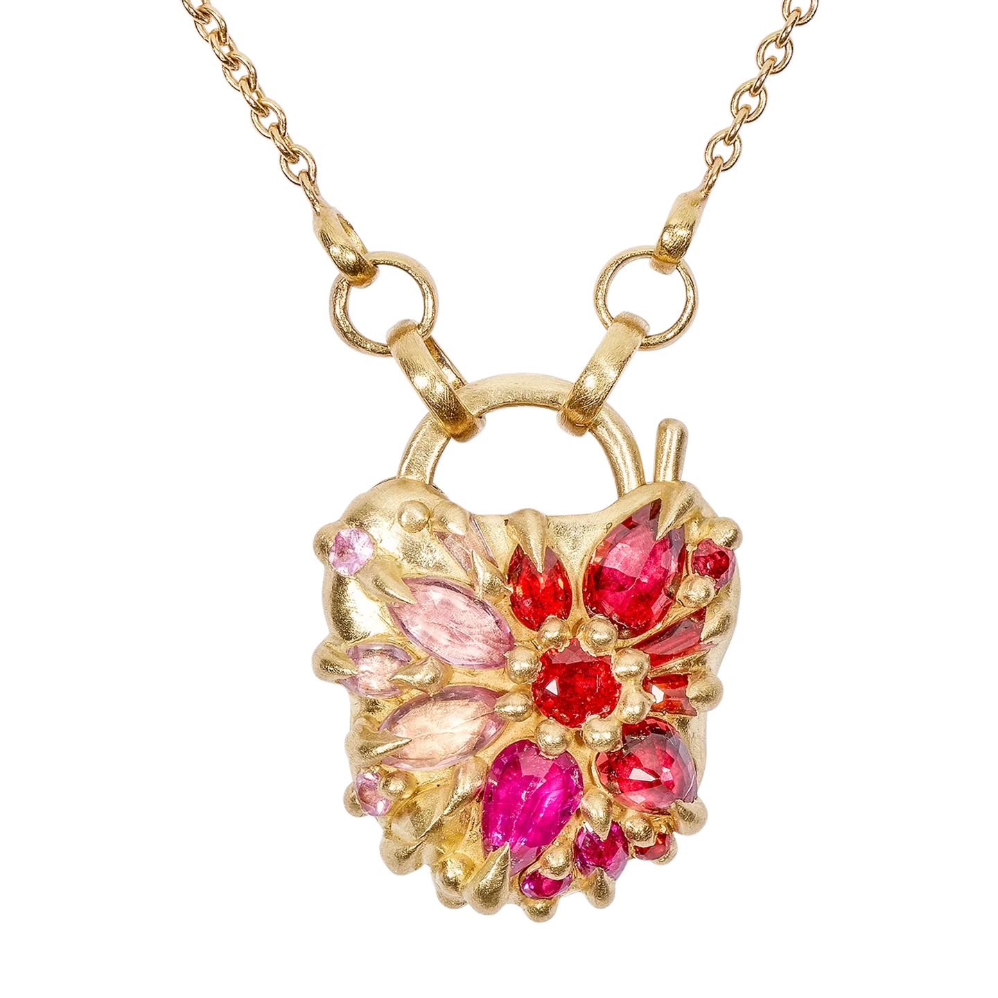 Polly Wales Plum Blossom Fantaisie Padlock Necklace