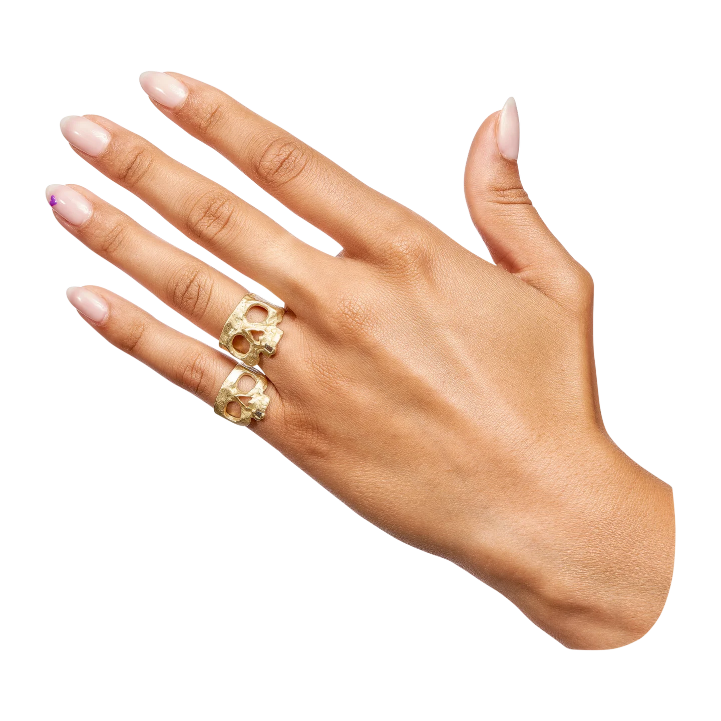 Polly Wales Diamond Snaggletooth Skull Ring