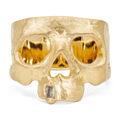 Polly Wales Diamond Snaggletooth Skull Ring
