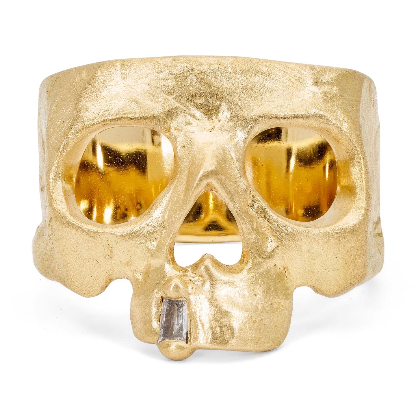 Polly Wales Diamond Snaggletooth Skull Ring