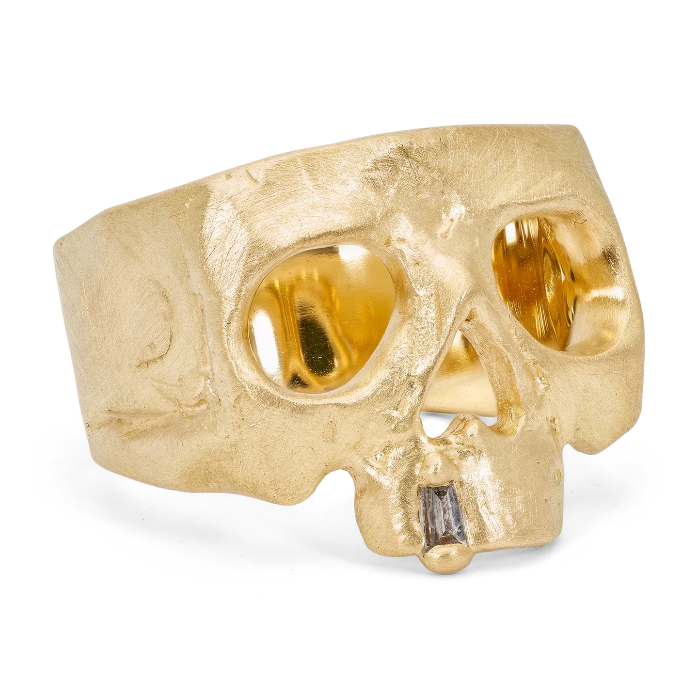 Polly Wales Diamond Snaggletooth Skull Ring