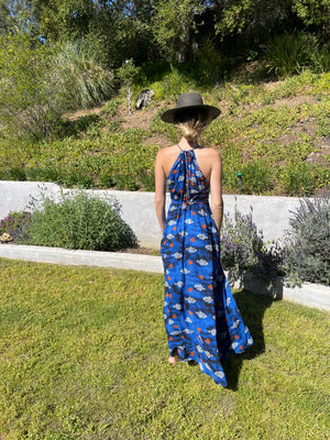 CAPRI DRESS IN ROYAL IKAT