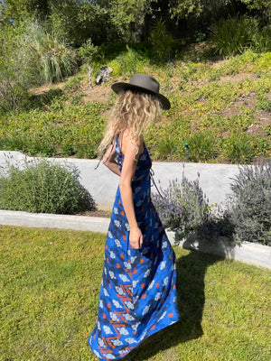 CAPRI DRESS IN ROYAL IKAT