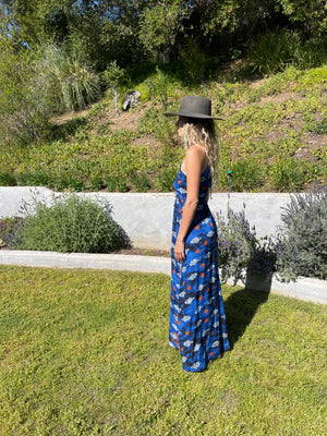 CAPRI DRESS IN ROYAL IKAT