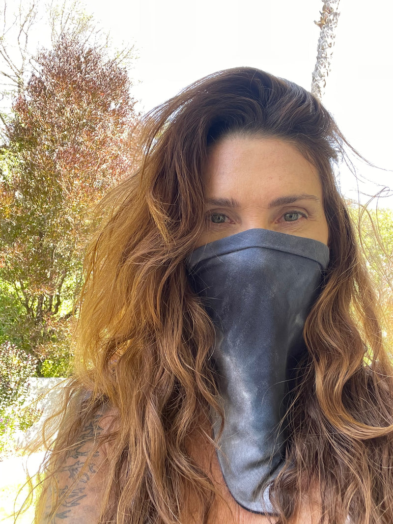 TIE-DYE COTTON STRETCH BANDANA - INDIGO