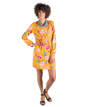 OCEAN BREEZE DRESS IN GOLDEN BLOOMS