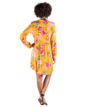 OCEAN BREEZE DRESS IN GOLDEN BLOOMS