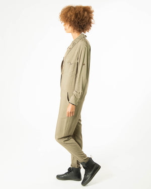 YES WE CAN JUMPSUIT IN OLIVE
