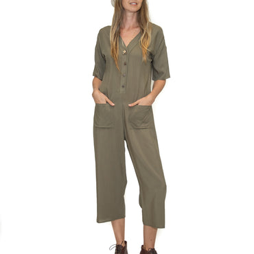 PLAYDATE JUMPSUIT IN OLIVE