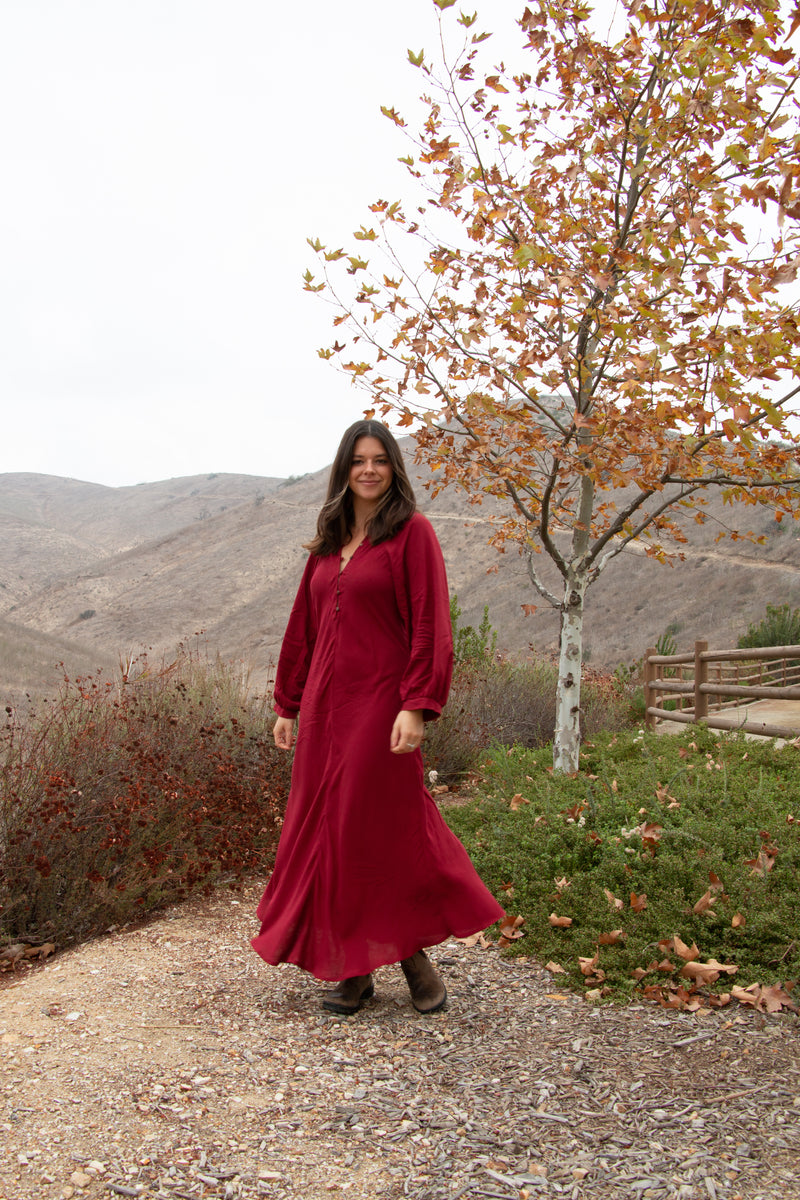 HORIZON DRESS IN RUBY