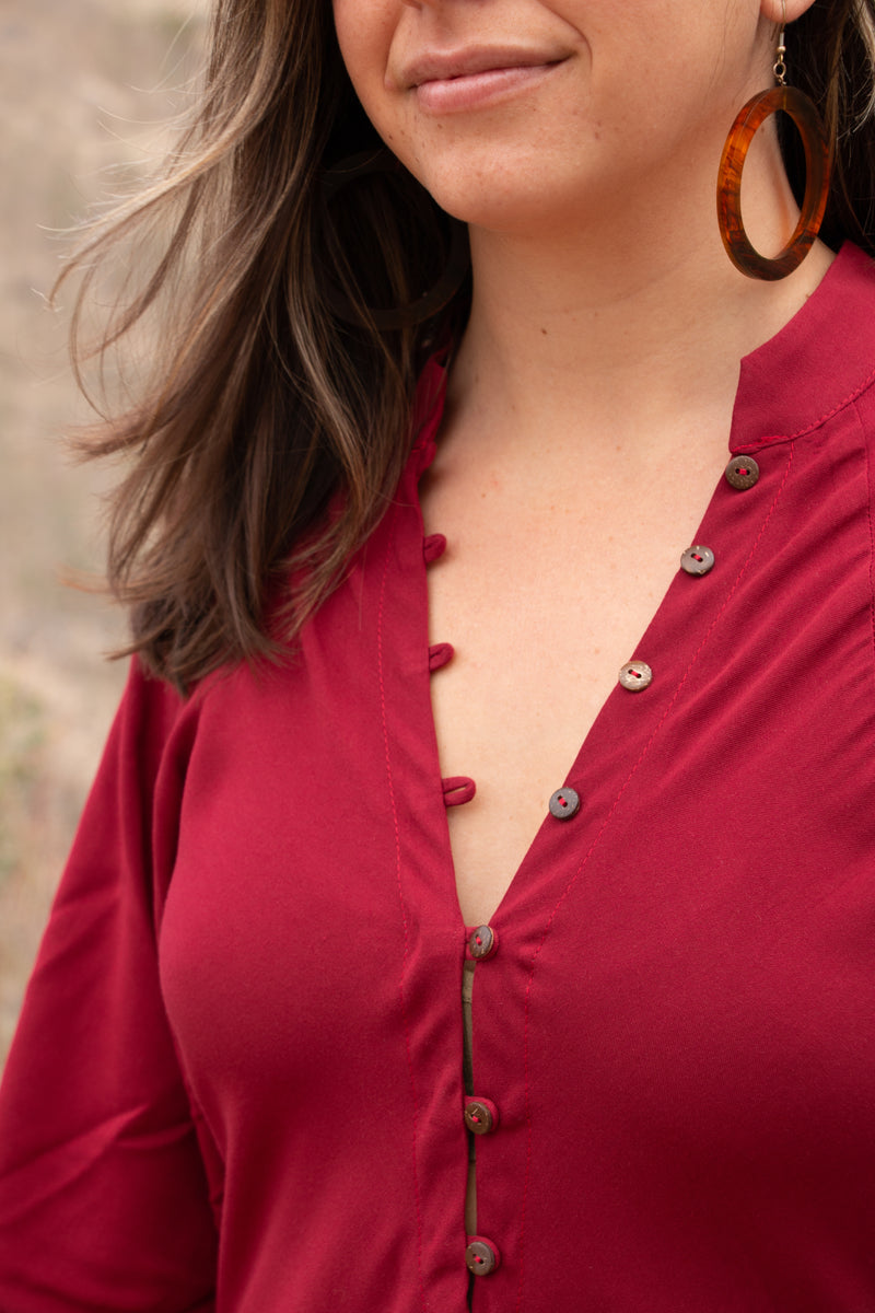 HORIZON DRESS IN RUBY