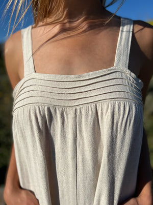 OPEN ROAD JUMPSUIT IN NATURAL LINEN