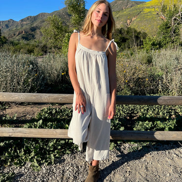 Ciao Overalls in Natural Linen