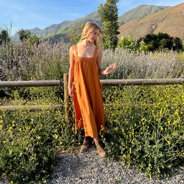PROVENCE DRESS IN COPPER LINEN