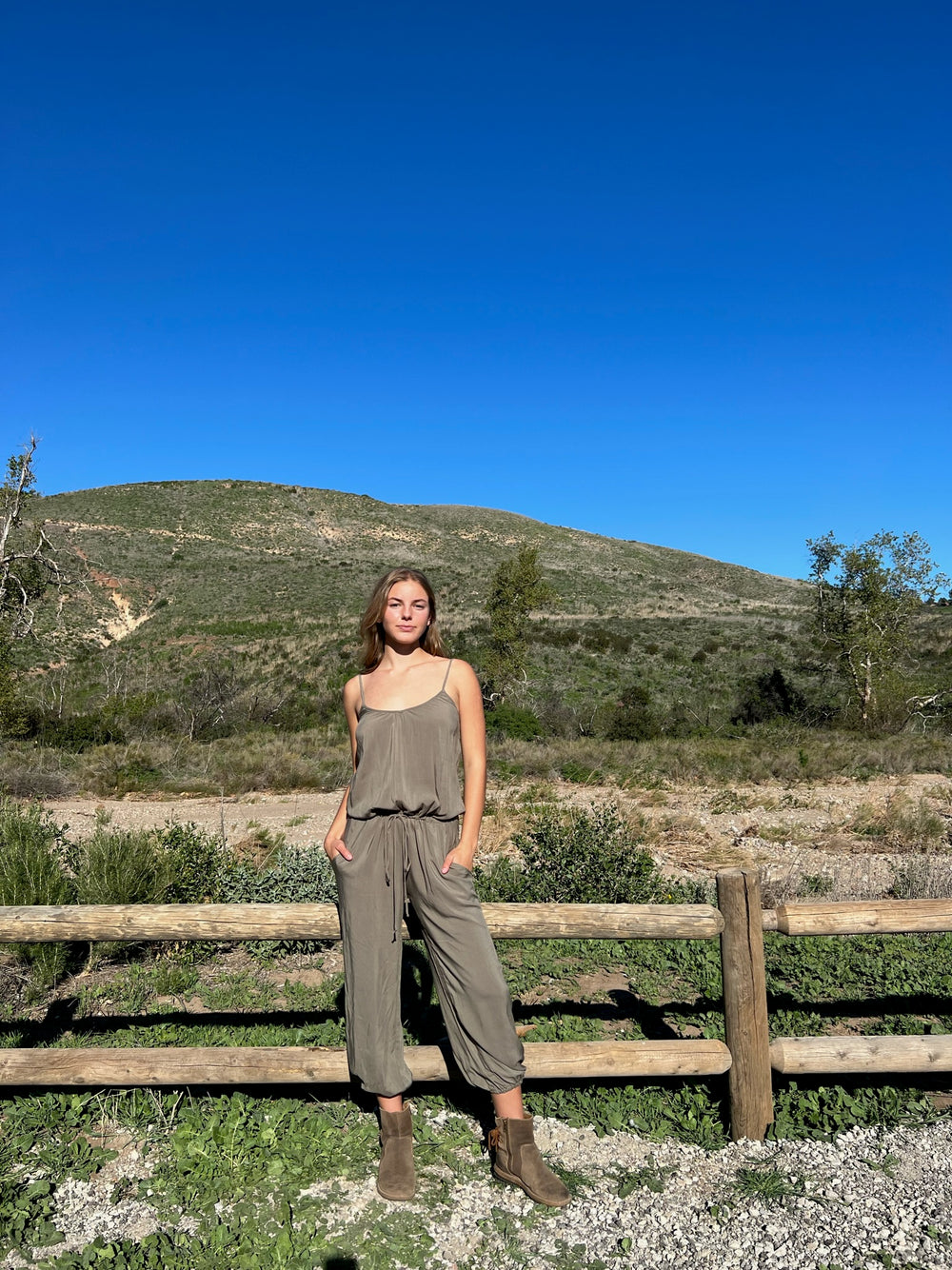 Claudette Jumpsuit in Olive