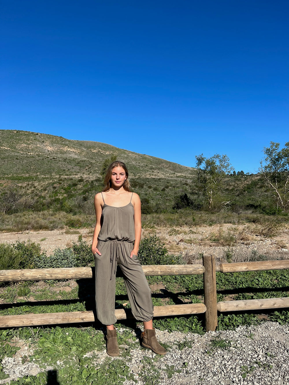 Claudette Jumpsuit in Olive