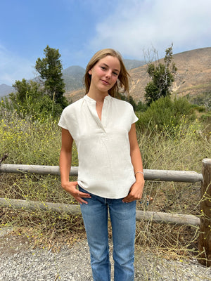 Travel Top in Natural Linen