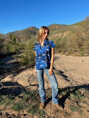 TRAVEL TOP IN ROYAL IKAT