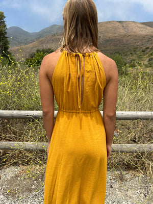 Capri Dress in Turmeric Linen