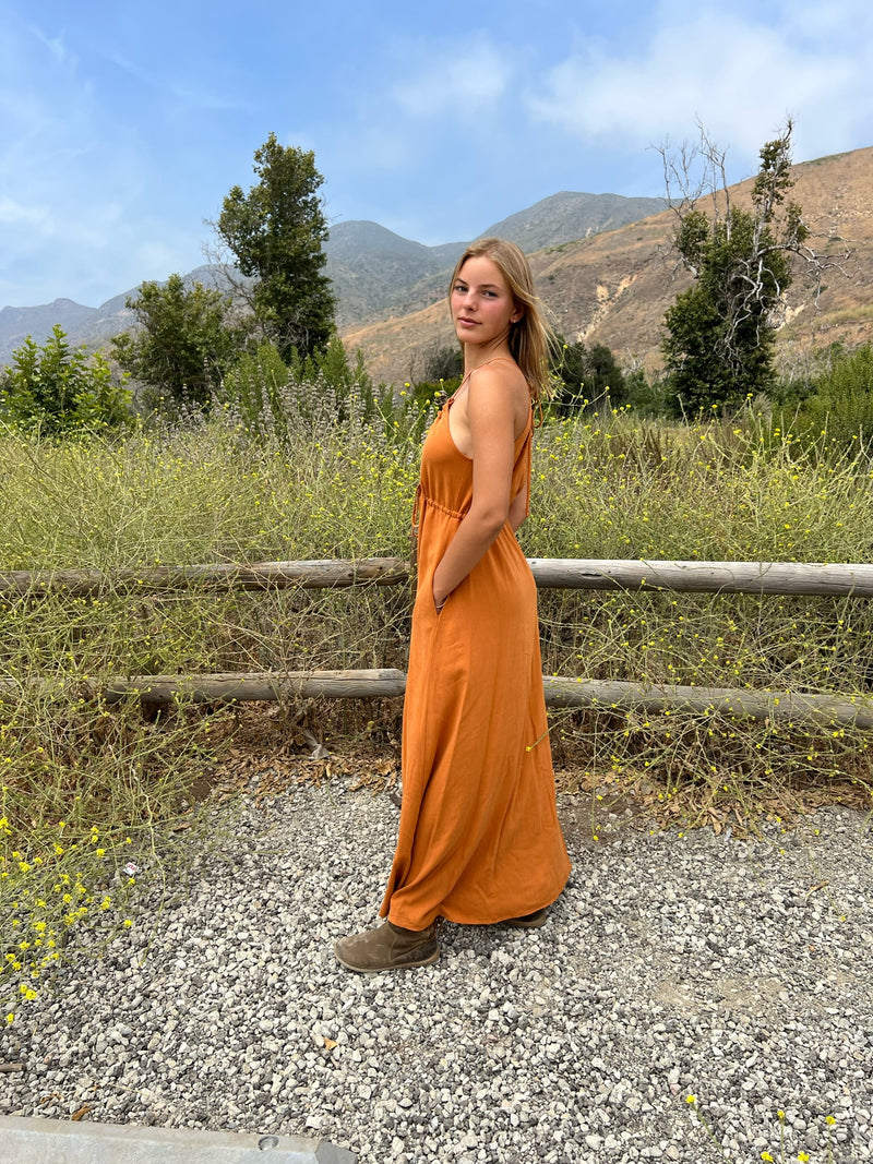 Capri Dress in Copper Linen