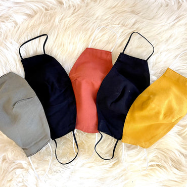 ADULT SOLID MASKS - PACK OF 5