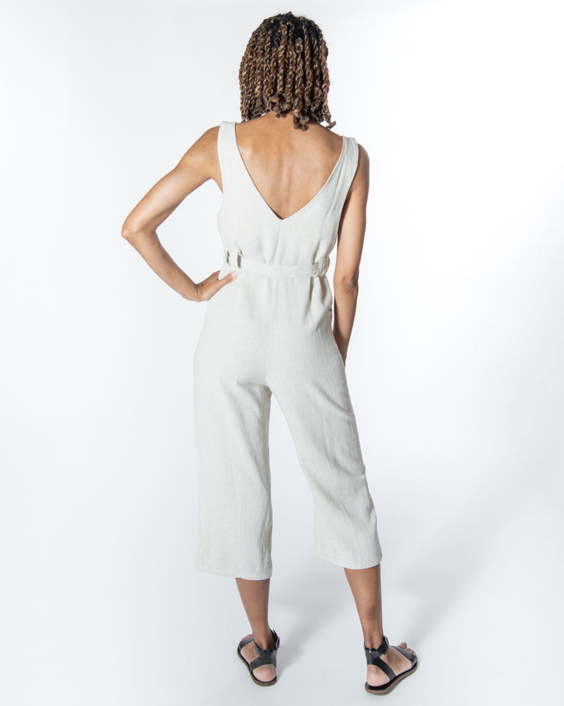 RIVIERA JUMPSUIT IN NATURAL LINEN