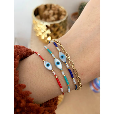 EVIL EYE CORD BRACELET FOR PROTECTION AND GOOD FORTUNE